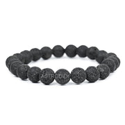 Astrodidi Natural Certified Black Lava Stone Bracelet for Help to Keeps You Grounded, Boosts your Strength and Calms Your Mind | Original Reiki Feng-Shui Healing Crystal Gemstone Bracelet for Men and Women