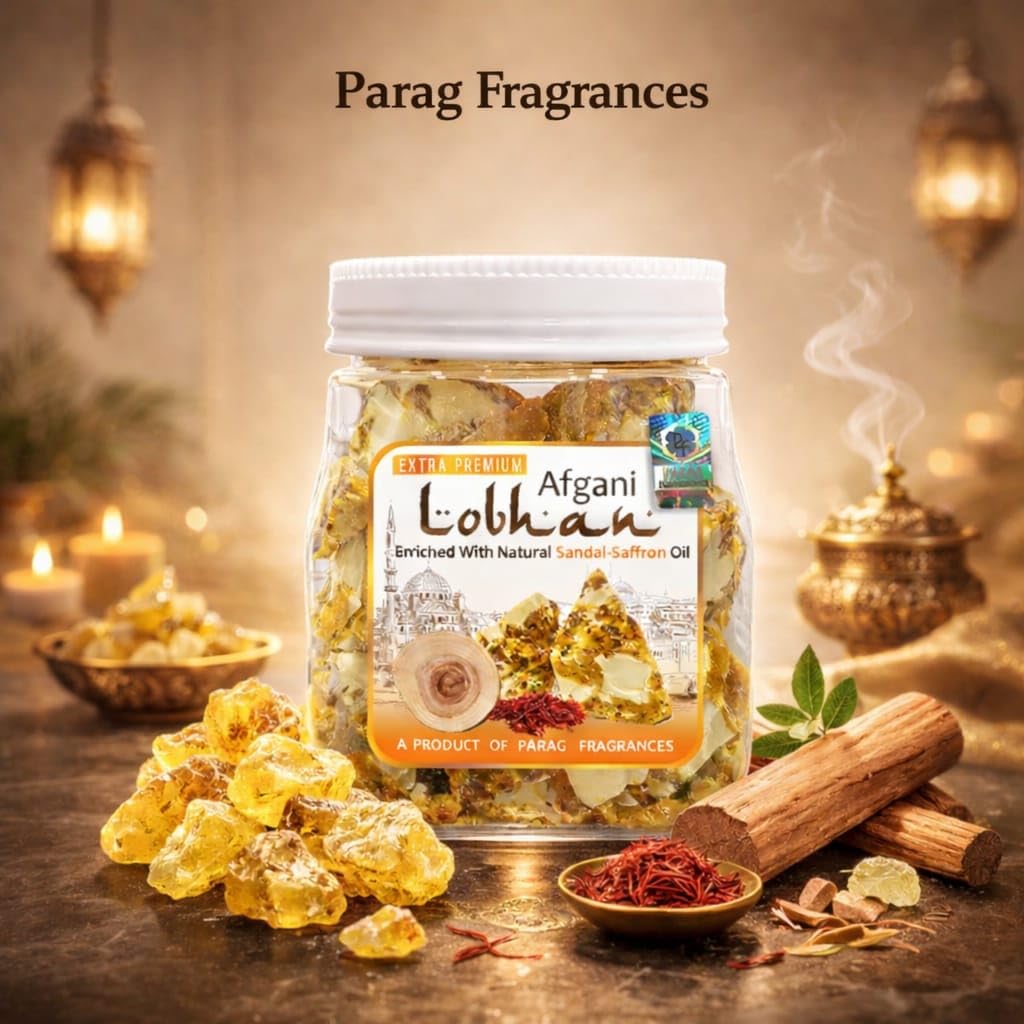 Parag Fragrances loban with Saffron-Sandal Oil 250gm Natural Loban for Dhoop and Hawan/Natural Loban