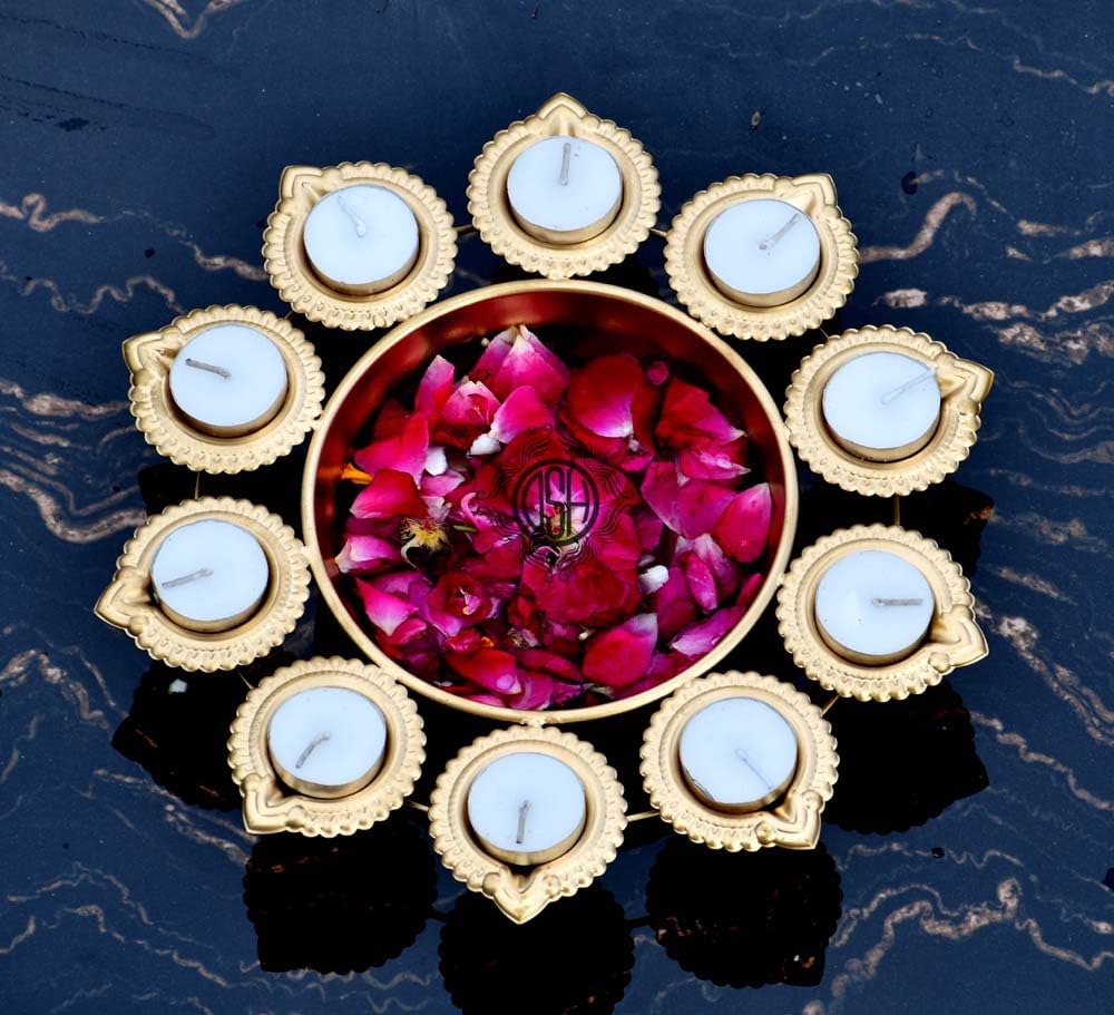 DSH Decorative Urli Bowl for Home Decor Handcrafted Bowl Diwali Decor ItemFor Flowers and Tea Light Candles(10 Inch) Festival Decoration