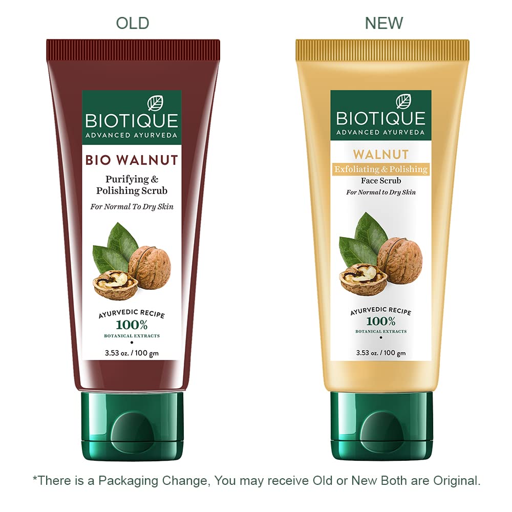 Biotique Walnut Exfoliating & Polishing Face Scrub For Normal to Dry Skin, 100gm (Pack of 2)
