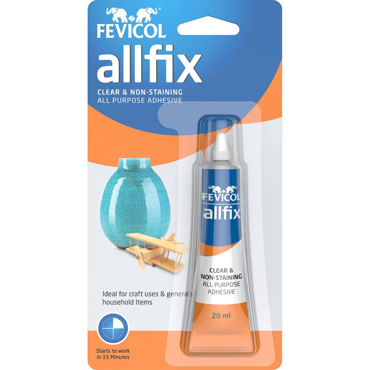 Pidilite Multi-Purpose Allfix Clear & Non-Staining Adhesive (20ml)