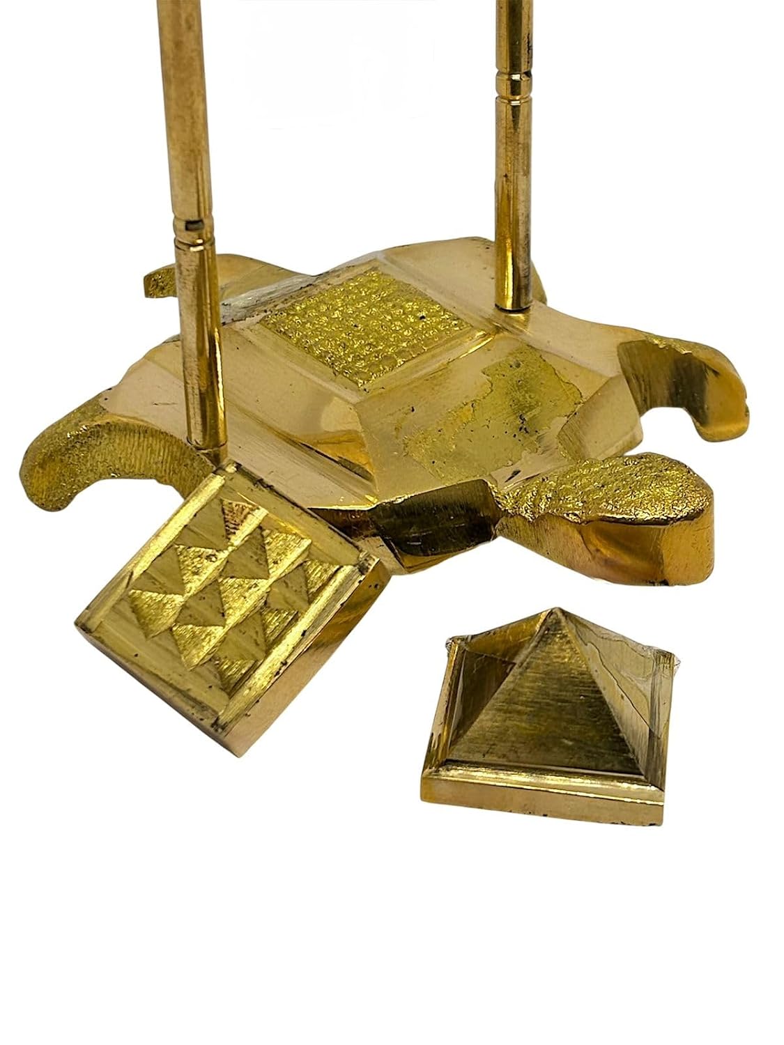 RUDRADIVINE Vastu Tortoise Pyramid Yantra with Shree Yantra | Brass Kurma Turtle Pyramid for Vastu Dosh Remedy