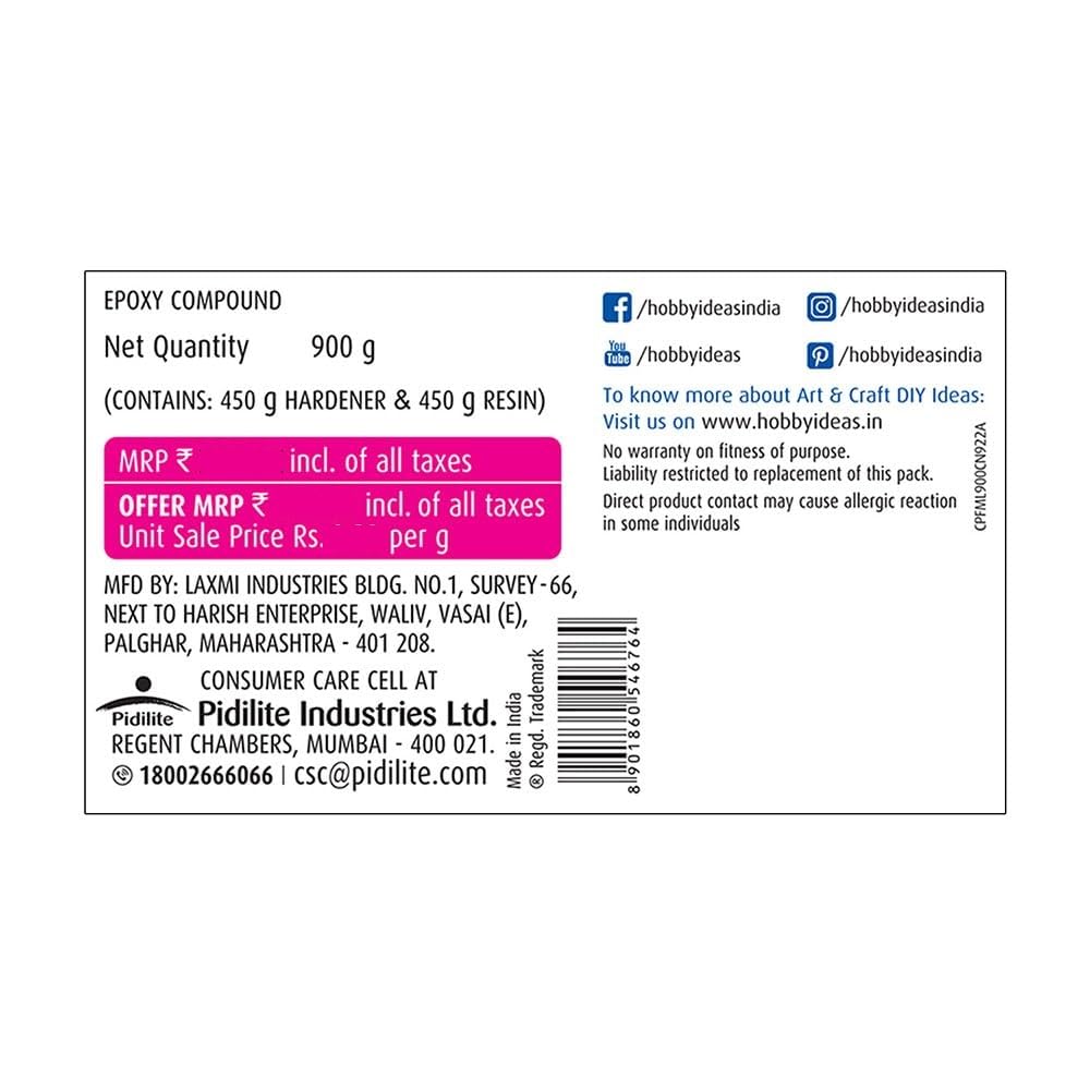 Fevicryl Mould It Clay 900 g | Clay Set for Modelling and Sculpting | Quick Air Dry Clay for Art and Craft | Create Murals, 3D Art, Sculptures & Home Decor | Gift for Artists, Students, Children