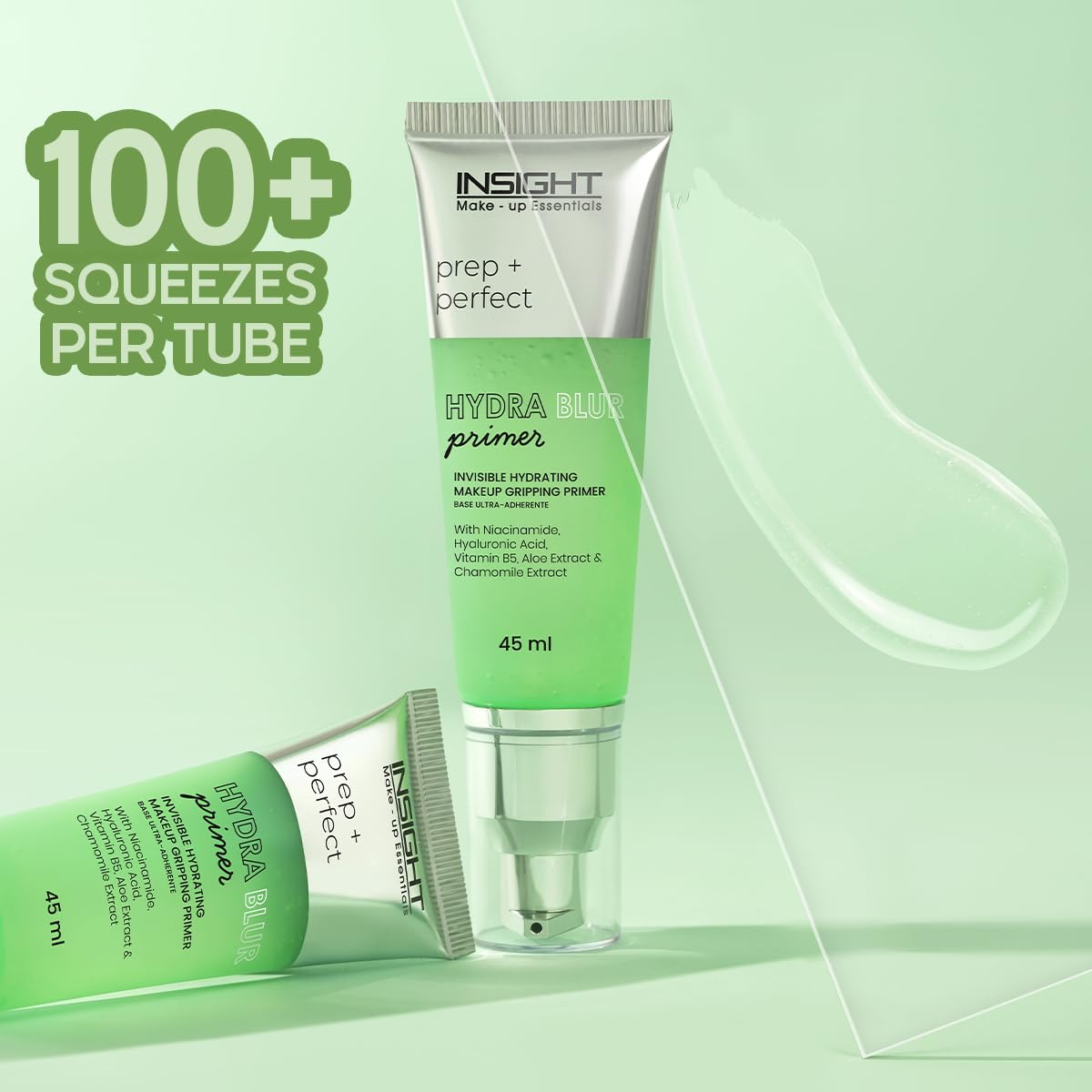 INSIGHT Hydrablur Primer| Lightweight| Silicone-Free| Water-Based| Hydrating & Smoothing| Enriched with Niacinamide| Hyaluronic Acid| Acne-Prone| Non-Greasy| Fast-Absorbing Primer| All Skin Types - 45gm