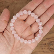 ASTRODIDI Rose Quartz Crystal Healing Love Stone Bracelet | Original Rose Quartz Love Attraction Handmade Stretchable 8 mm Beads Gemstone Bracelet