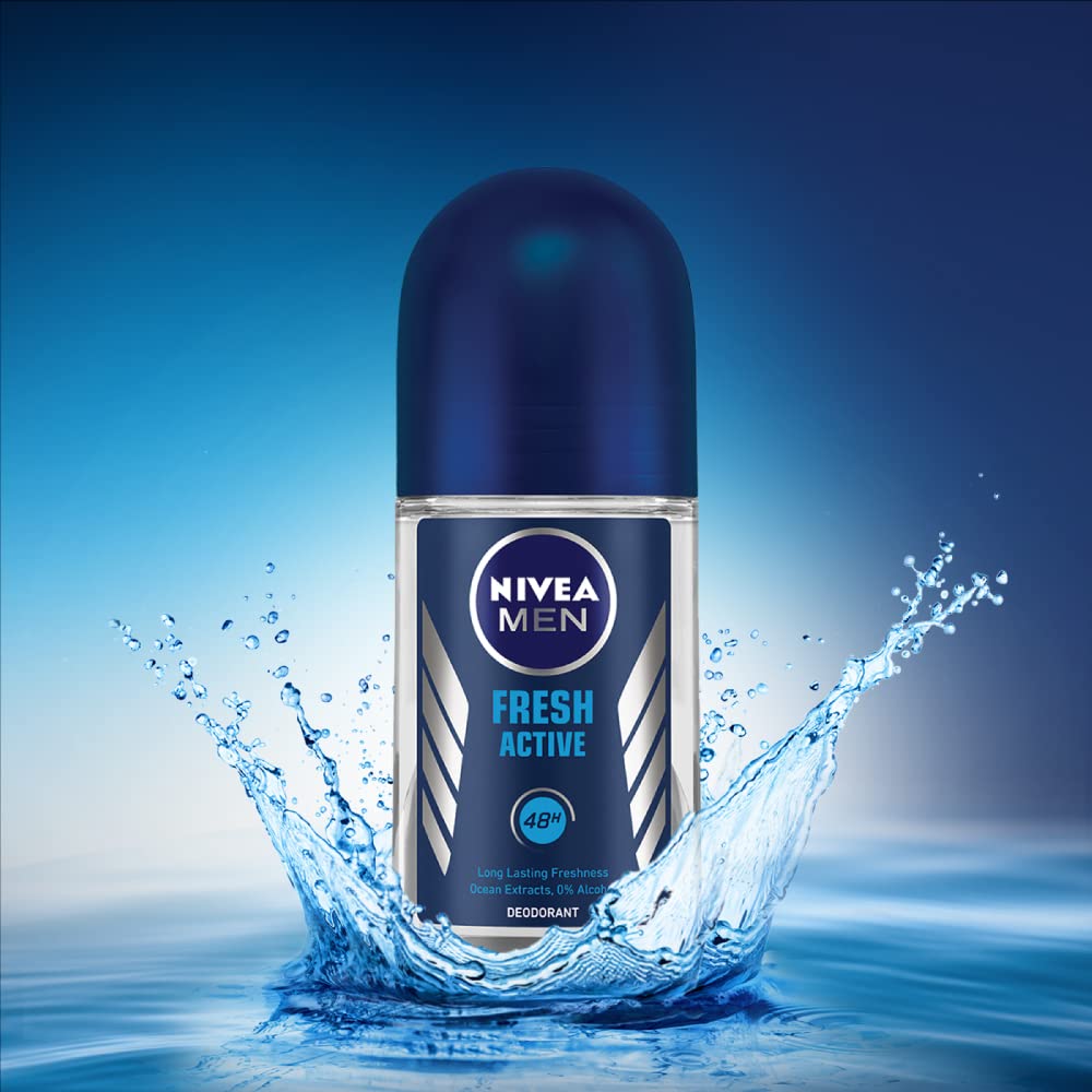 Nivea Body Lotion For Very Dry Skin, Cocoa Nourish, With Coconut Oil & Cocoa Butter, For Men & Women, 400 ml&Nivea Fresh Active Deodorant Roll On For Men, 50ml