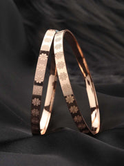 Priyaasi Set of 2 Rose Gold Plated Bangles Set