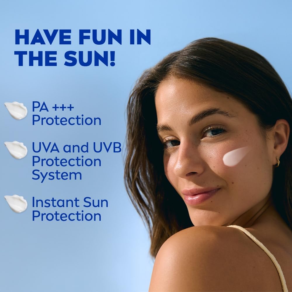 NIVEA Sun Protect And Normal Moisture 125Ml Spf 50 Advanced Sunscreen For Instant Protection| Pa+++ Uva - Uvb Protection System| Vitamin E + Moisture| Very Water Resistant| For Men & Women