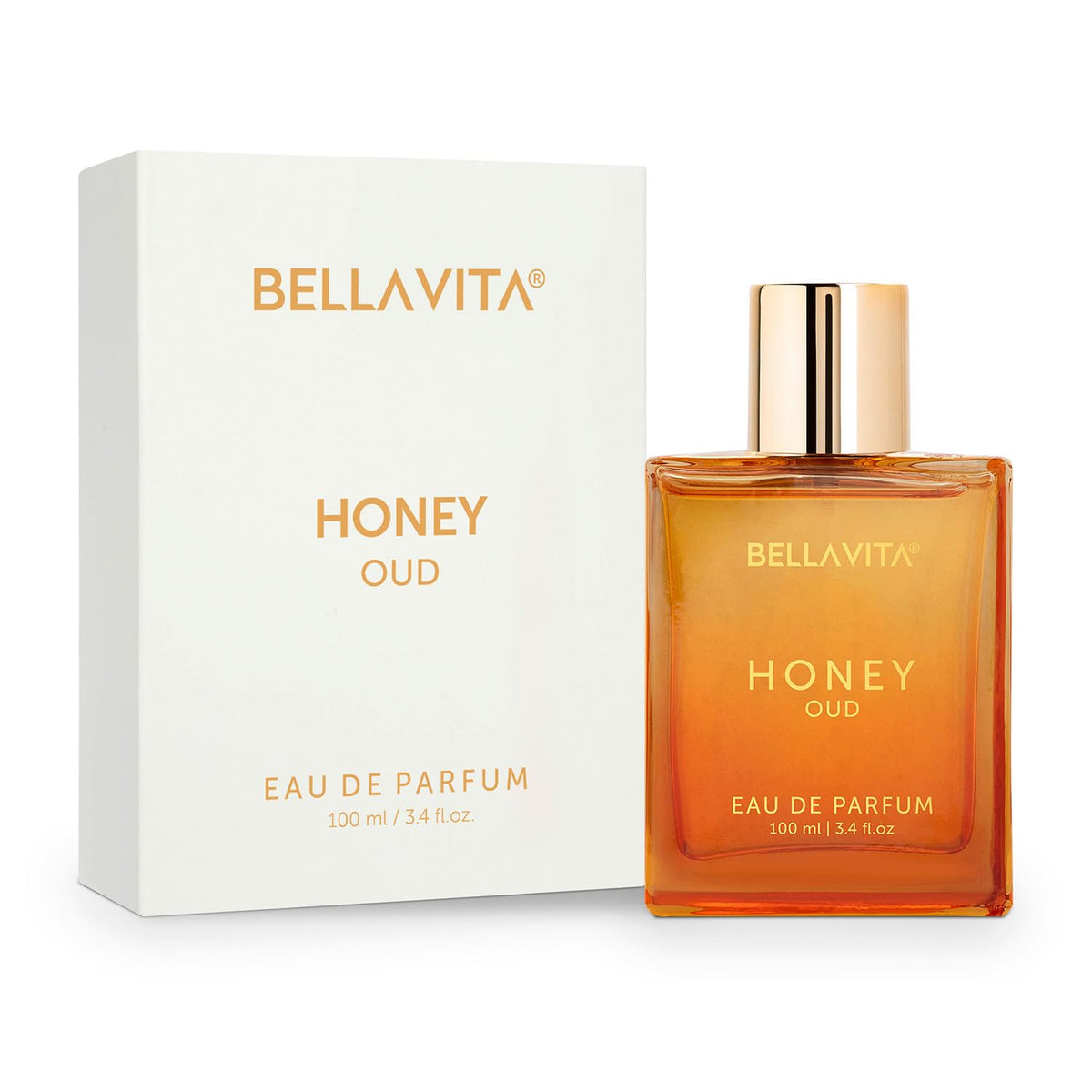 Bella Vita Luxury Honey Oud 100ml Long Lasting Liquid Perfume for Man and Woman | Bergamot, Patchouli & Vanilla | Sweet, Woody and Spicy Fragrance for Unisex