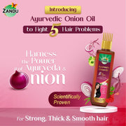 Zandu Ayurvedic Onion Oil (200ml): Power of Onions for Strong & Smooth hair | 9 Herbs & 10 Natural Oils | Helps reduce Hair Thinning & Hair Breakage | Improves Hair Quality | Controls Dandruff
