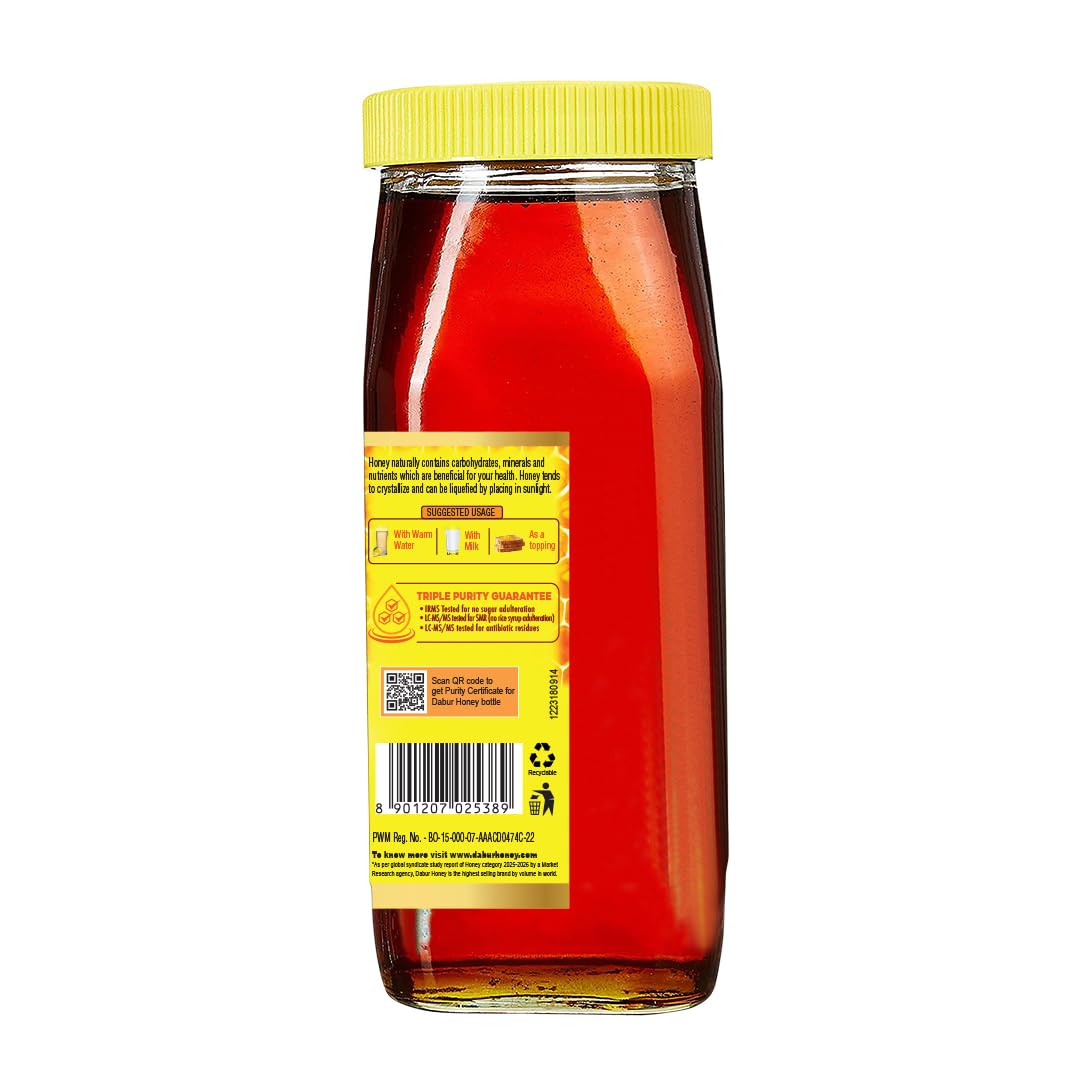 Dabur Honey - 1.2kg | Pure | World's No.1 Honey Brand with No Sugar Adulteration | For Fitness & Health | Natural Immunity Booster | Rich in Antioxidants & Minerals