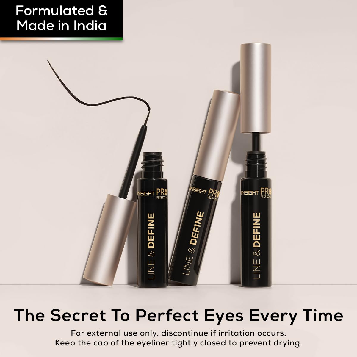 INSIGHT Professional Line & Define Eyeliner - 5g | Intensely Pigmented | Quick Drying | Long Lasting | Smudgeproof | Waterproof | Rub-resistant Formula (Pack of 2)