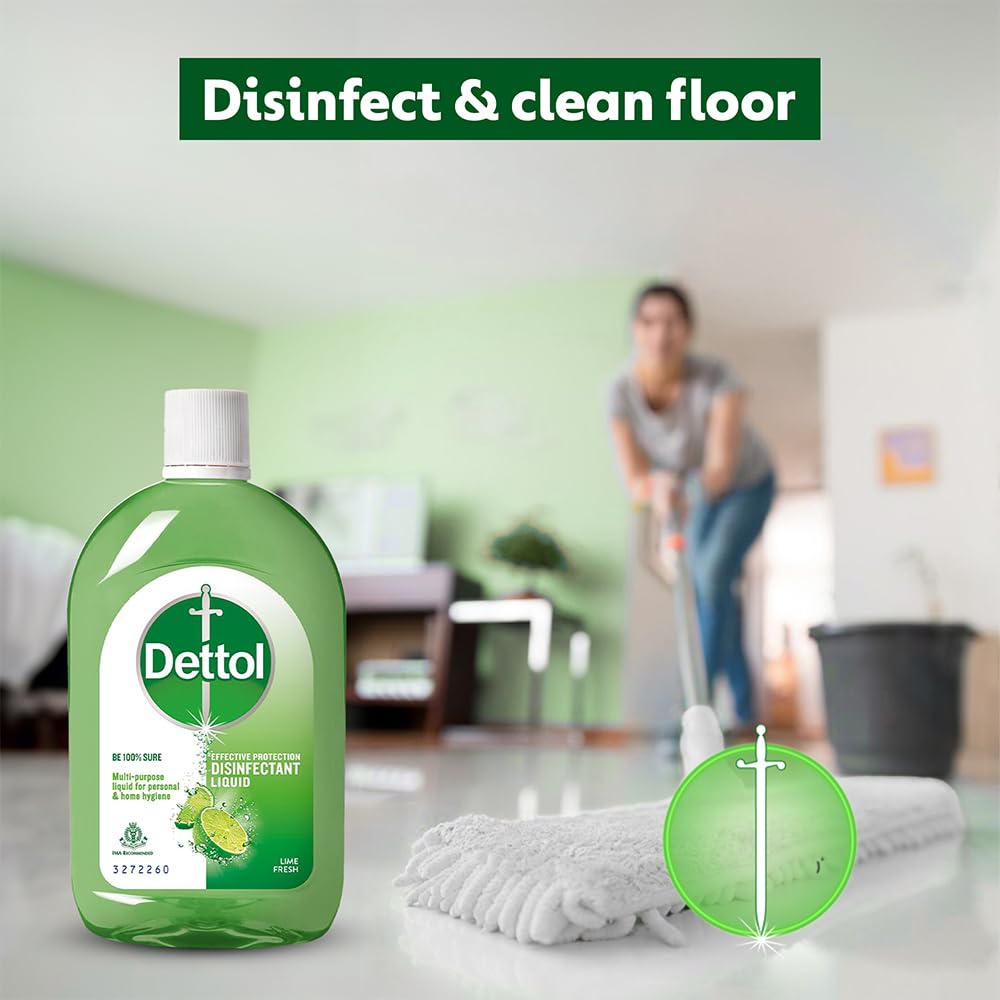Dettol Liquid Disinfectant for Floor Cleaner, Surface Disinfection, Personal Hygiene (Lime Fresh, 550ml) (Pack of 2)