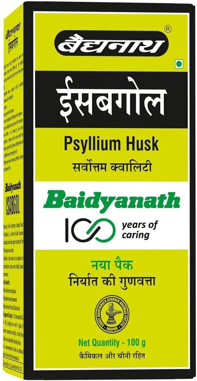 Baidyanath Asli Ayurved Isabgol - Psyllium Husk Powder | Effectively Relieves Constipation | Fibre Supplement For Digestion (Isabgol- 100gm)