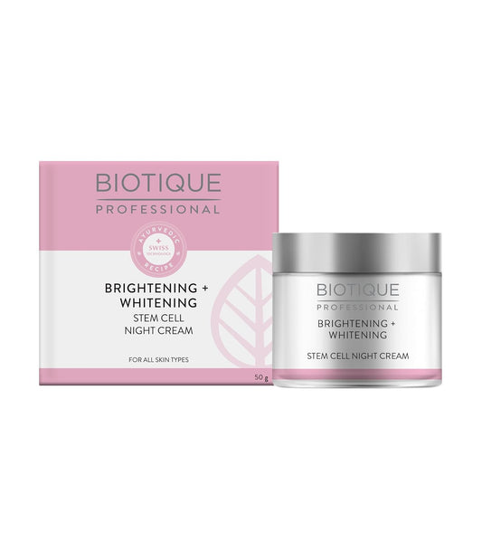 Biotique Professional Brightening + Whitening Stem Cell Night Cream 50gm