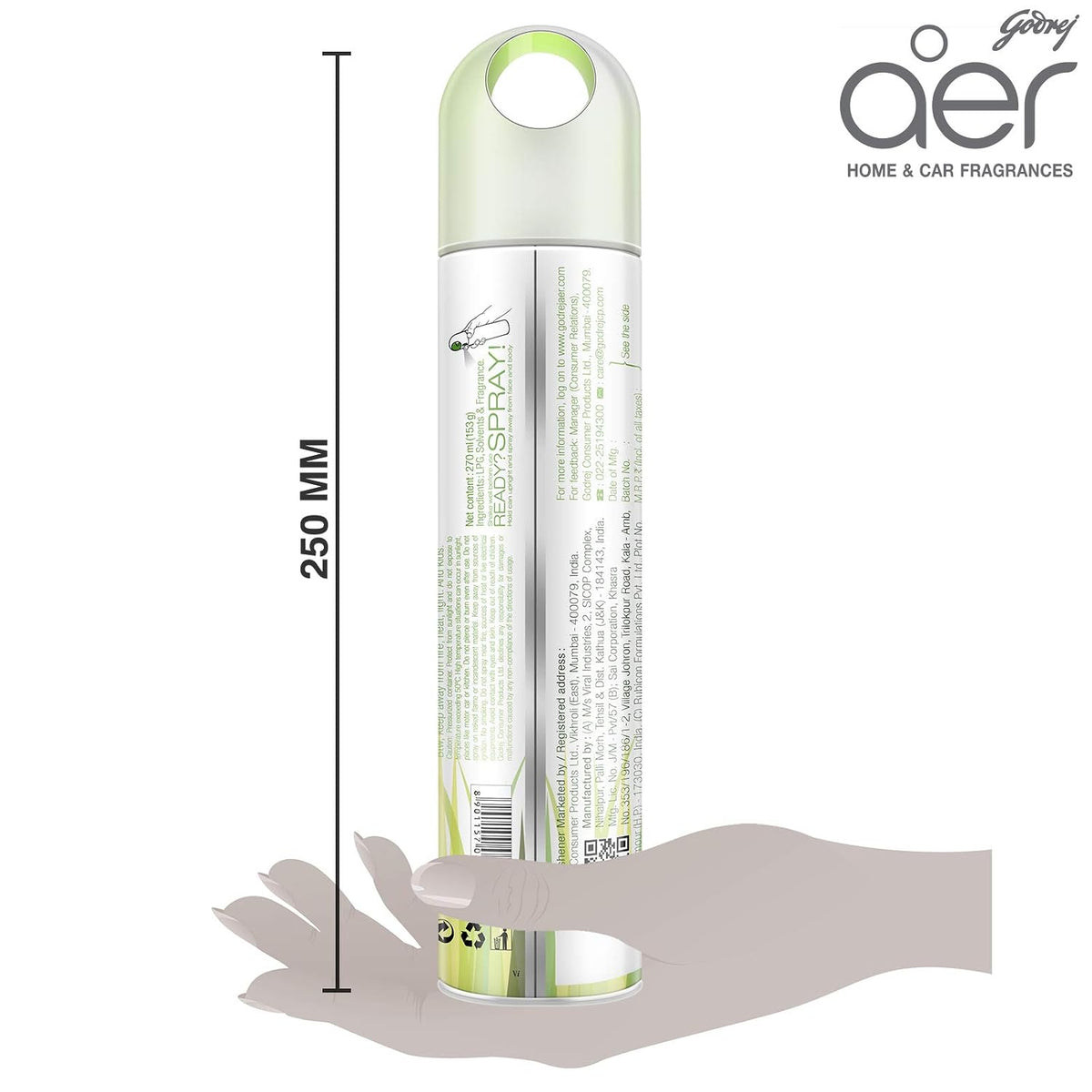 Godrej aer Spray | Room Freshener for Home & Office - Fresh Lush Green | Pack of 2 (220 ml each)| Long-Lasting Fragrance