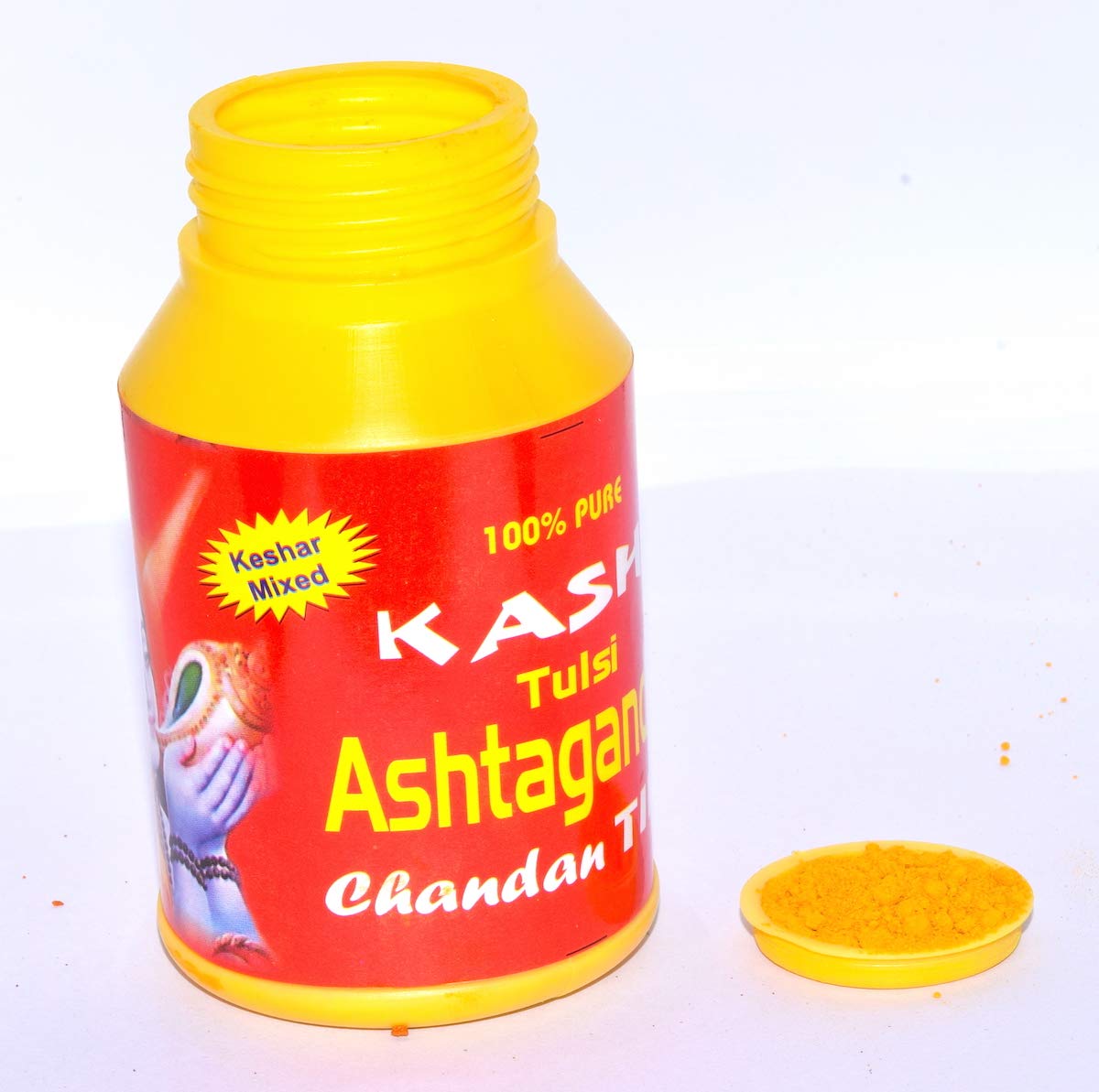 RUDRADIVINE Kashi Tulsi Ashtagandha Chandan Tikka , Yellow , 125 Gram Pack