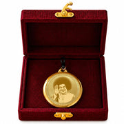 DIVINITI 24K Gold Plated Double-Sided Religious Pendant with Premium Gift Box, Spiritual Locket for Men & Women, Devotional Jewellery for Gifting & Everyday Wear | Satya Sai Baba & Hand