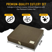 Parage 18 Pieces Premium Stainless Steel Cutlery Set, Home & Kitchen with Gift Box (6 Pieces Each Table Spoons, Table Forks & Tea Spoons) with Leatherite Box