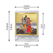 DIVINITI 24K Gold Plated Religious Car Dashboard Frame | Premium God Idol Frame for Car, Home Mandir & Office Table | Spiritual Gift, Decorative Showpiece | Shiva And Parvati