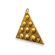 KridayKraft Metal Shri Vastu Navgrah Yantram Maha Yantra with Sampoorna Navgraha Triangle Yantra for Vastu Dosh Nivaran Wall Hanging Triangular Shaped Yantra (8.5 Inches) (1 Pc), Gold