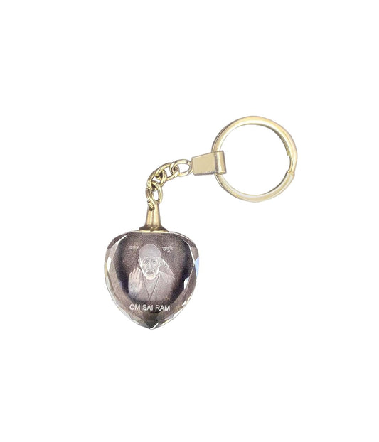 SHINDE EXPORTS Shirdi Saibaba Crystal Key Chain for car Bike and Home