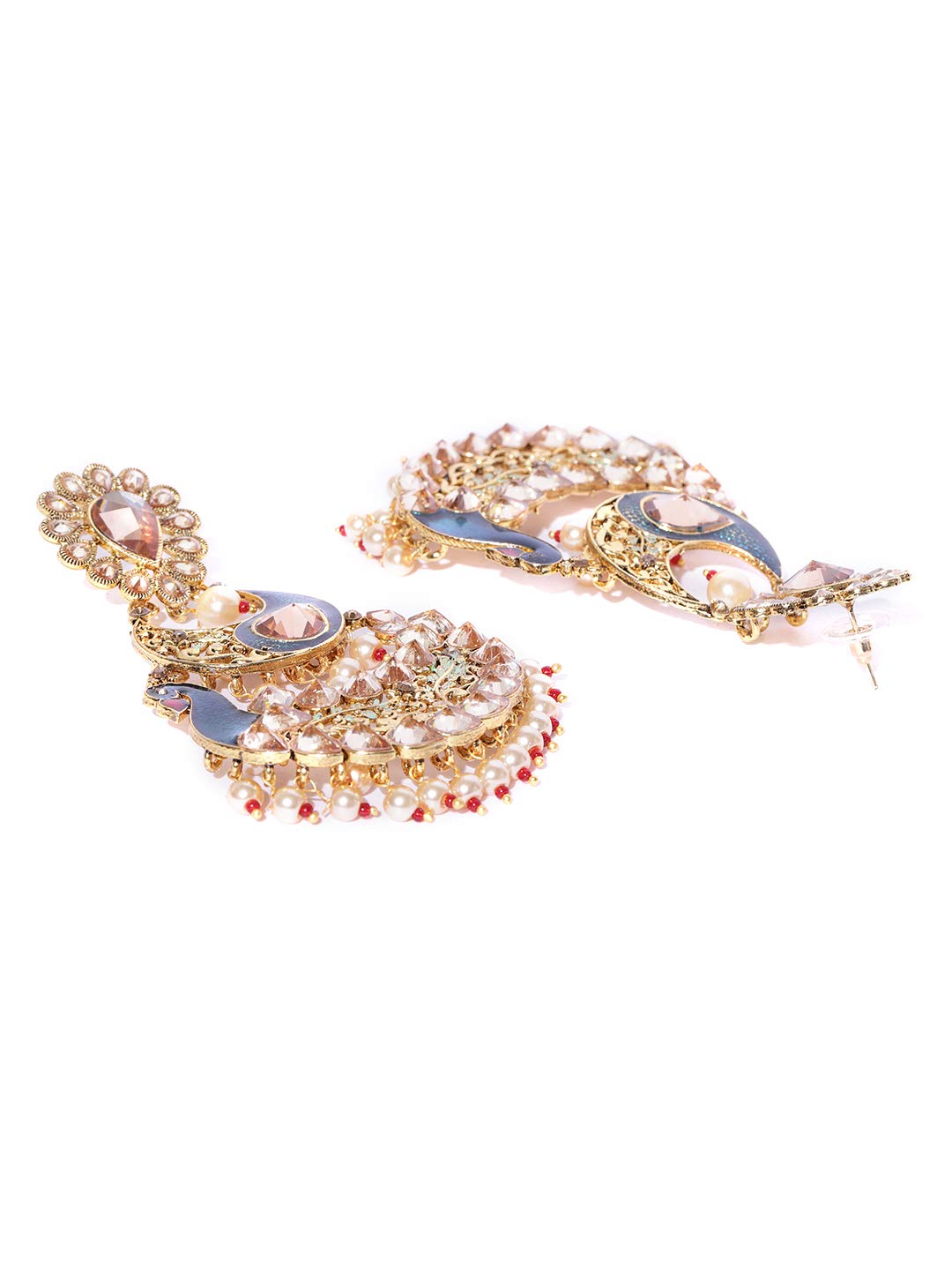 Priyaasi Brass and Cubic Zirconia Earrings for Women & Girls, Blue