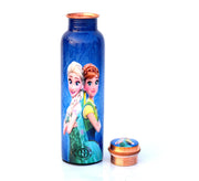 DSH Copper Bottles for 1 Litre Printed Pony Girls, Travelling Purpose Bottles, Yoga Ayurveda Healing, 1000 ML (Design SM22)