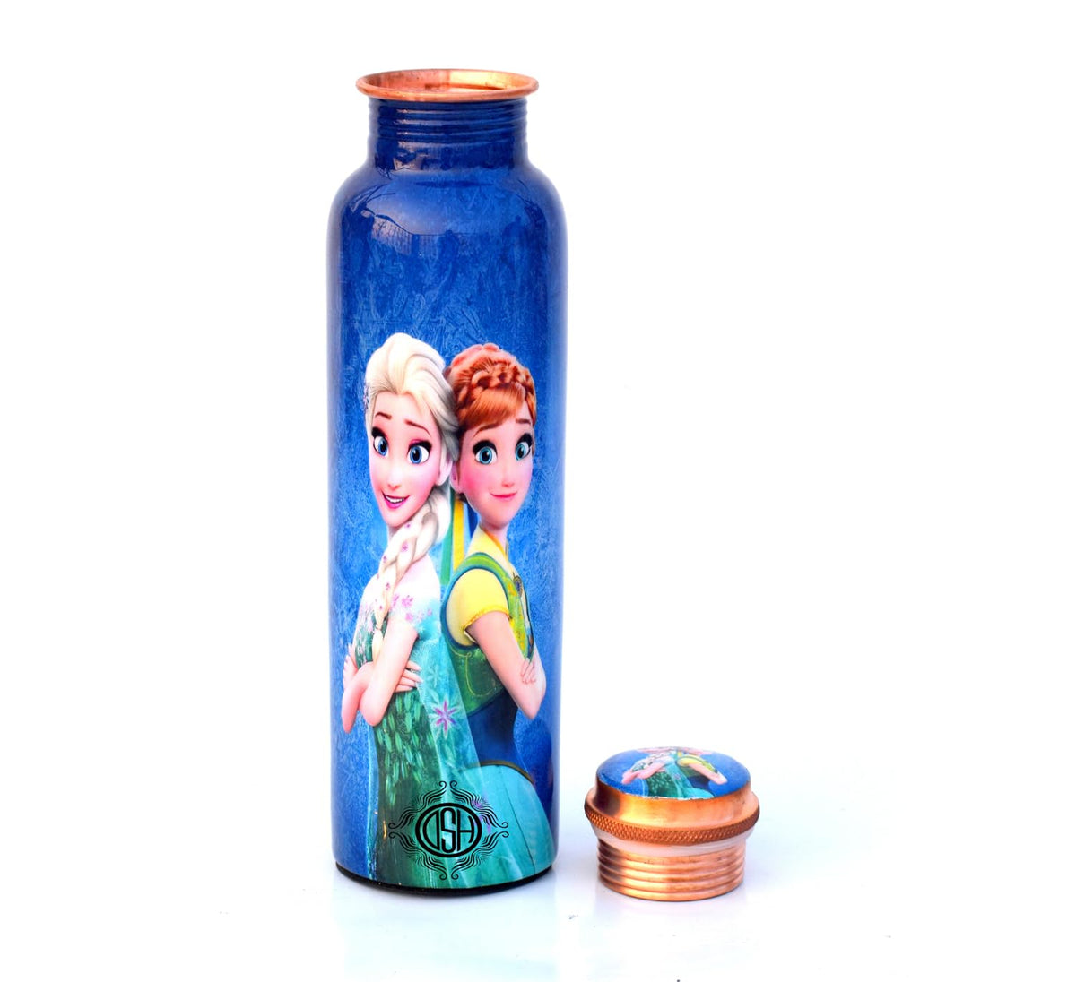 DSH Copper Bottles for 1 Litre Printed with Art Work, Travelling Purpose Bottles, Yoga Ayurveda Healing, 1000 ML (Design SM 22)