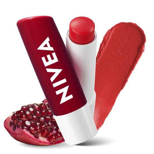 NIVEA Shine Caring Lip Balm, Pomegranate, 4.8G, Red