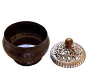 DSH Incense Burner Home Purifying Loban Dhoop Dani Dhuni for Home and Office Kapoor Dani for Puja Sambrani Dhoop Holder. (Suradhuni Silver)
