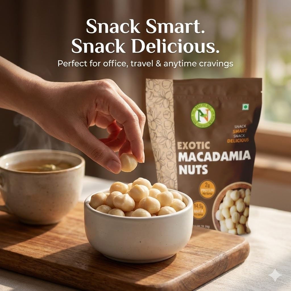 NatureVit Macadamia Nuts 250 Gram | Creamy, Crunchy & Loaded with Good Fats | Keto-Friendly Superfood for Snacking, Baking & Gifting | Heart-Healthy Premium Dry Fruit