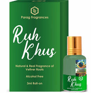 Parag Fragrances Ruh Khus Attar 3ml, Natural Vetiver