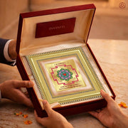 DIVINITI Siddh Energised Saraswati Yantra | 24k Gold Plated Foil Wisdom Blessings Vastu Frame for Home, Office & Puja Room | Premium Gift Box | Spiritual Yantra for Knowledge, Wisdom & Success | 12 X 11 CM