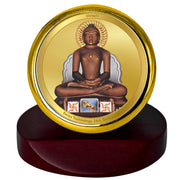 DIVINITI 24K Gold Plated Religious Car Dashboard Frame | Premium God Idol Frame for Car, Home Mandir & Office Table | Spiritual Gift, Decorative Showpiece | Mahavir