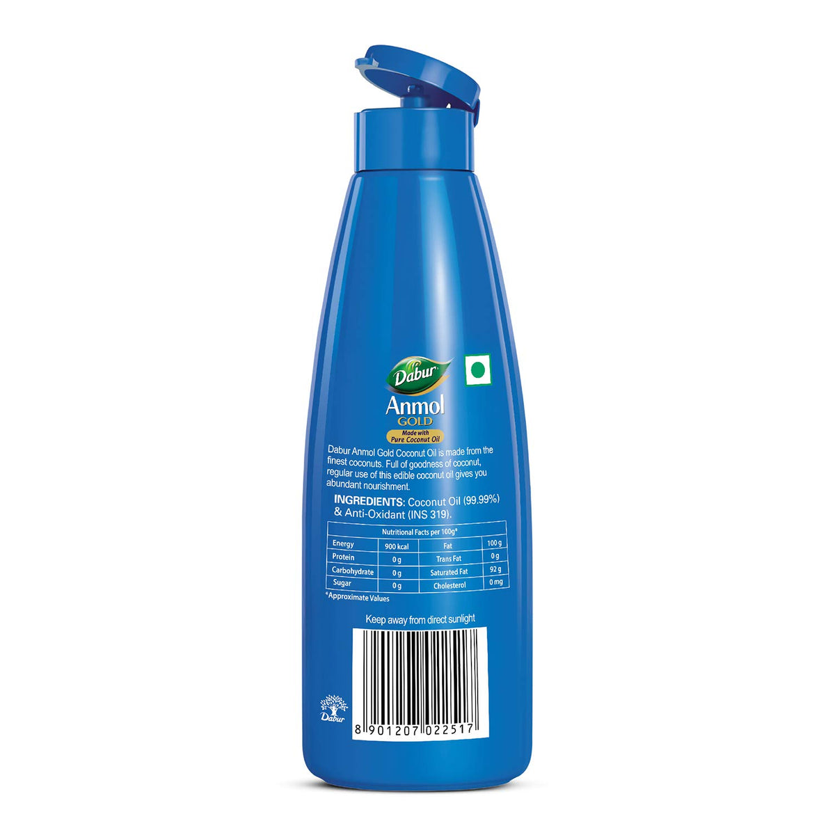 Dabur Anmol Gold 100% Pure Coconut Oil | Improves Skin Metabolism and Boosts Immunity - 600ml ( 500ml + 20% extra)