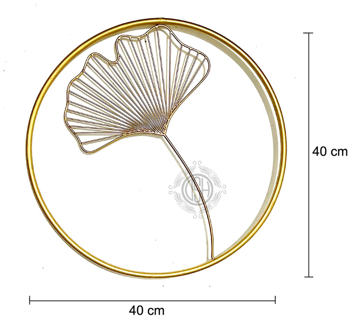 DSH CRAFTING YOUR CURIOSITY Metal Round Shaped Beautiful Leaf Wall Decor Wall Arts Perfect For Living Room (Design - 2 (2 Leaf))(Gold)