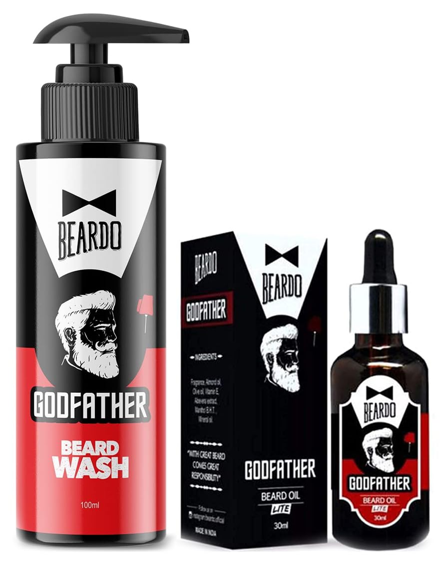 Beardo Beard Care | GodFather Beard Wash 100ml & GodFather Beard Oil 30ml (Set of 2)