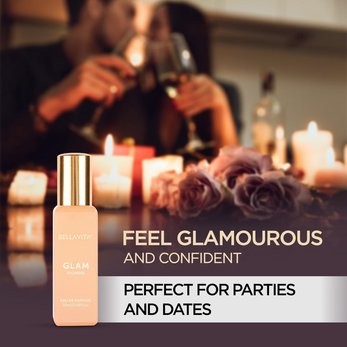 Bella Vita Luxury Glam & Rose Women Floral Perfume Combo With African Orange, Jasmine, Pink Pepper & Patchouli | Liquid Edp Fragrance Scent, Pack Of 2, 20 Ml Each