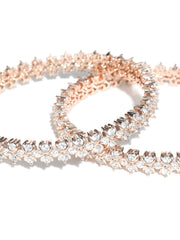 Priyaasi American Diamond Rose Gold Plated Bangle Set for women