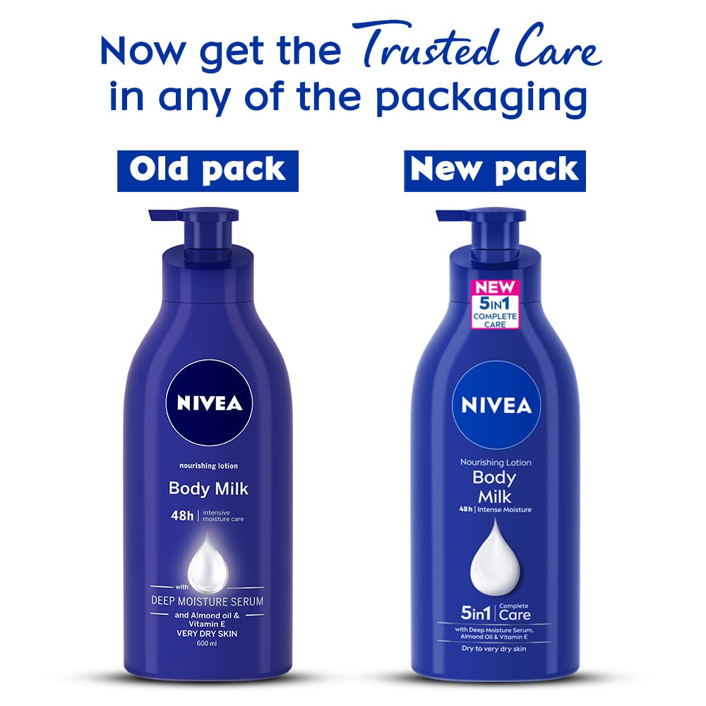 NIVEA Body Lotion for Very Dry Skin, 600 ml & NIVEA Sun Lotion, SPF 30, with UVA & UVB Protection, Water Resistant Sunscreen for Men & Women, 125 ml