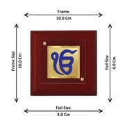 DIVINITI Ik Onkar 24K Gold Plated MDF Photo Frame | Premium Sikh Table Top Frame for Home, Office & Prayer Room | Luxury Spiritual Gift Item for Housewarming, Festive Gifting | 10 x 10 CM