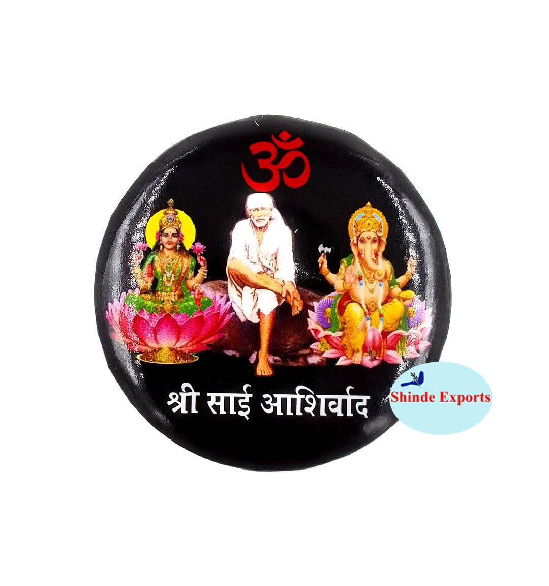 SHINDE EXPORTS shirdi saibaba Fridge Magnets chumbak for Kitchen (Round)