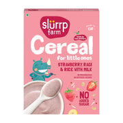 Slurrp Farm No Added Sugar Instant Cereal | Ragi, Rice and Strawberry with Milk | Free Strawberry Cereal Trial Pack | 200g