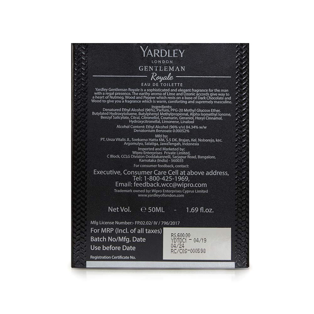 Yardley London Gentleman Royale Perfume For Men (Eau De Toilette - EDT), 50 Ml