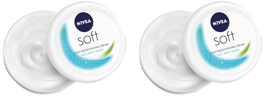 NIVEA Soft Light Moisturizer for Face, Hand & Body, Non-Greasy Cream with Vitamin E & Jojoba Oil for Instant Hydration