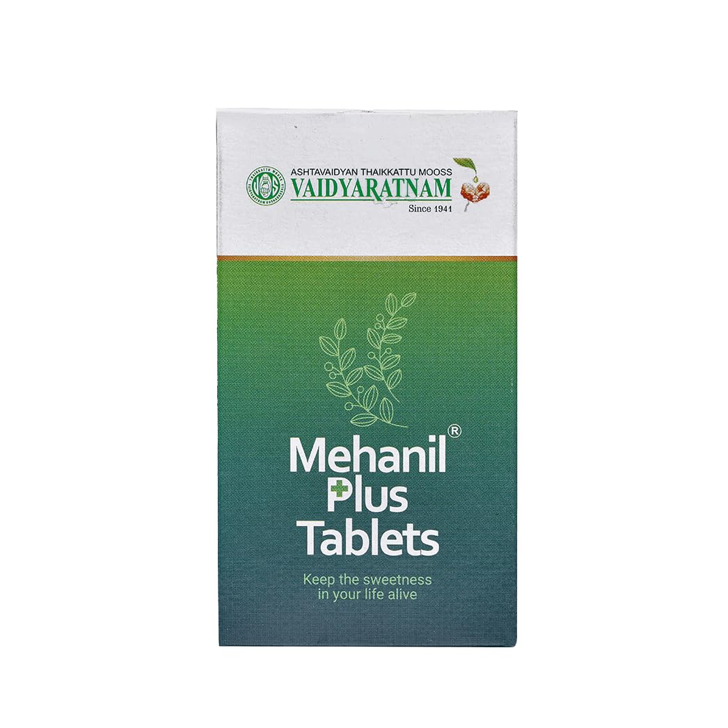 Vaidyaratnam Mehanil Plus Tablets | Natural Supplement for Metabolic Wellness & Blood Sugar Support