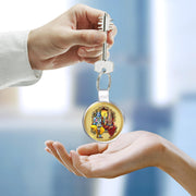 DIVINITI 24K Gold Plated Key Chain with Metallic Ring|Key Chains For Premium Gift All Vehicles Car Bike Scooty|Durable Key Ring For Men Women and Kids