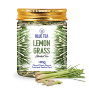 BLUE TEA - Lemongrass Tea - 100g -100 Cups | BOOST METABOLISM | Detox Tea - Flower Based - Herbal Tea - Caffeine Free - Zero Sugar | Pet Jar Packaging
