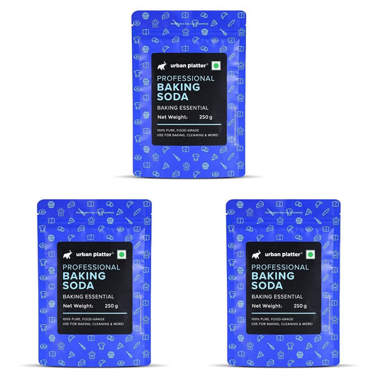 Urban Platter Baking Soda, 250g (Baking & Cooking Essential, Food-Grade Sodium Bicarbonate, Multi-Use Kitchen & Household Cleaner, Deodorizer) (Pack of 3)